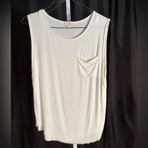 POL Cream Sleeveless Relaxed Tank Top